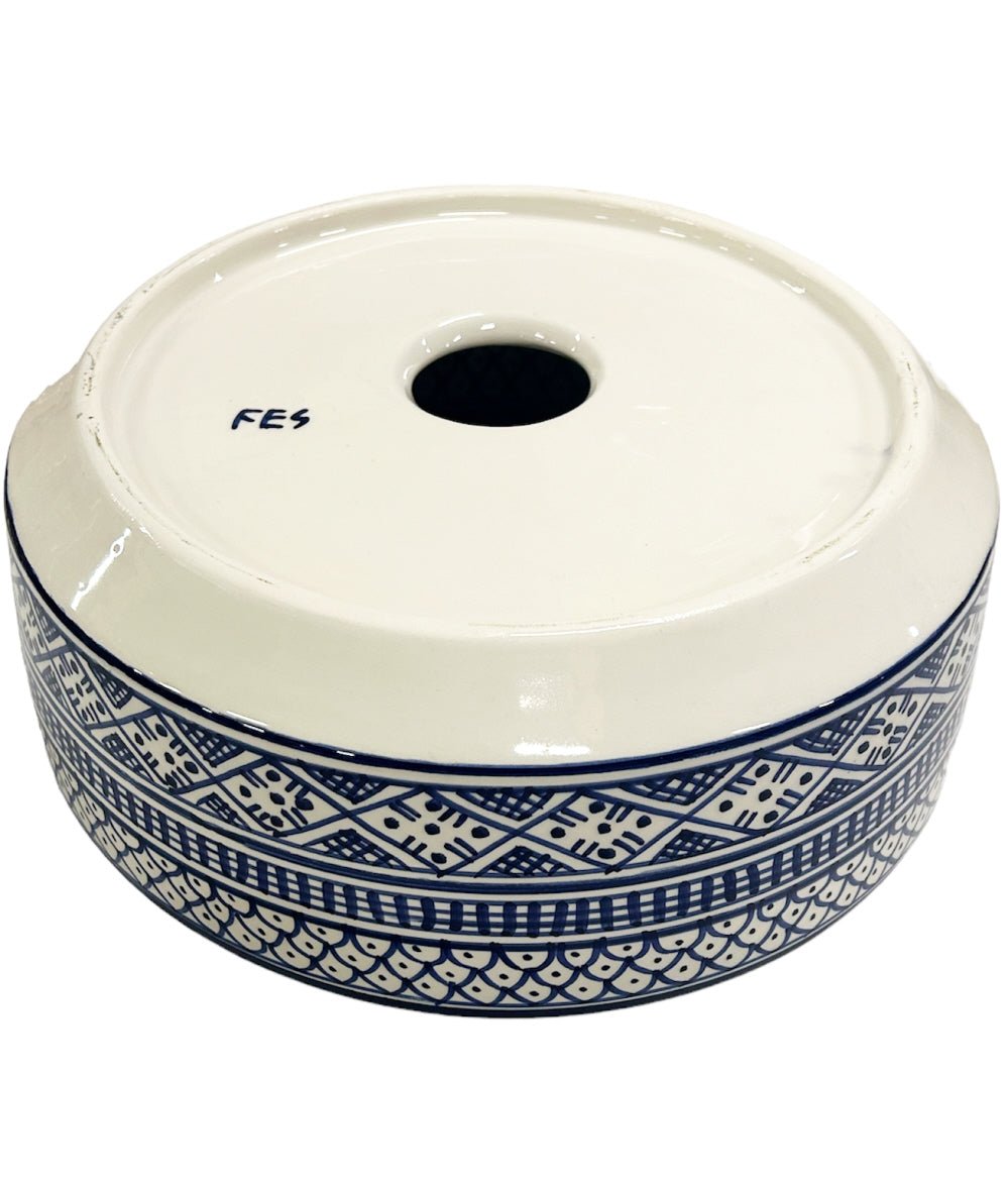 Marokkanisches Keramikwaschbecken 28 cm blau