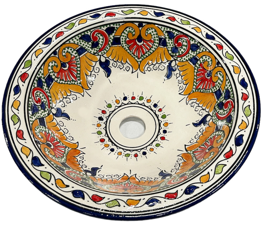 Moroccan ceramic washbasin (countertop) sink Ø 40 cm