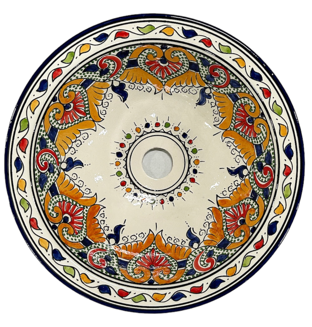 Moroccan ceramic washbasin (countertop) sink Ø 40 cm