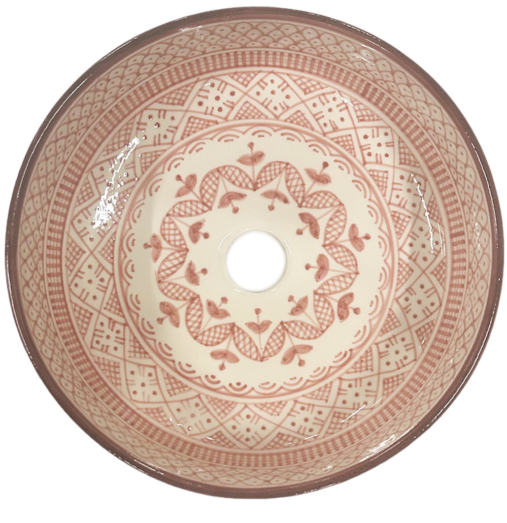 Vasque Marocaine Faite à la Main – Lavabo à Poser en Céramique – Fès – Ø 35 cm