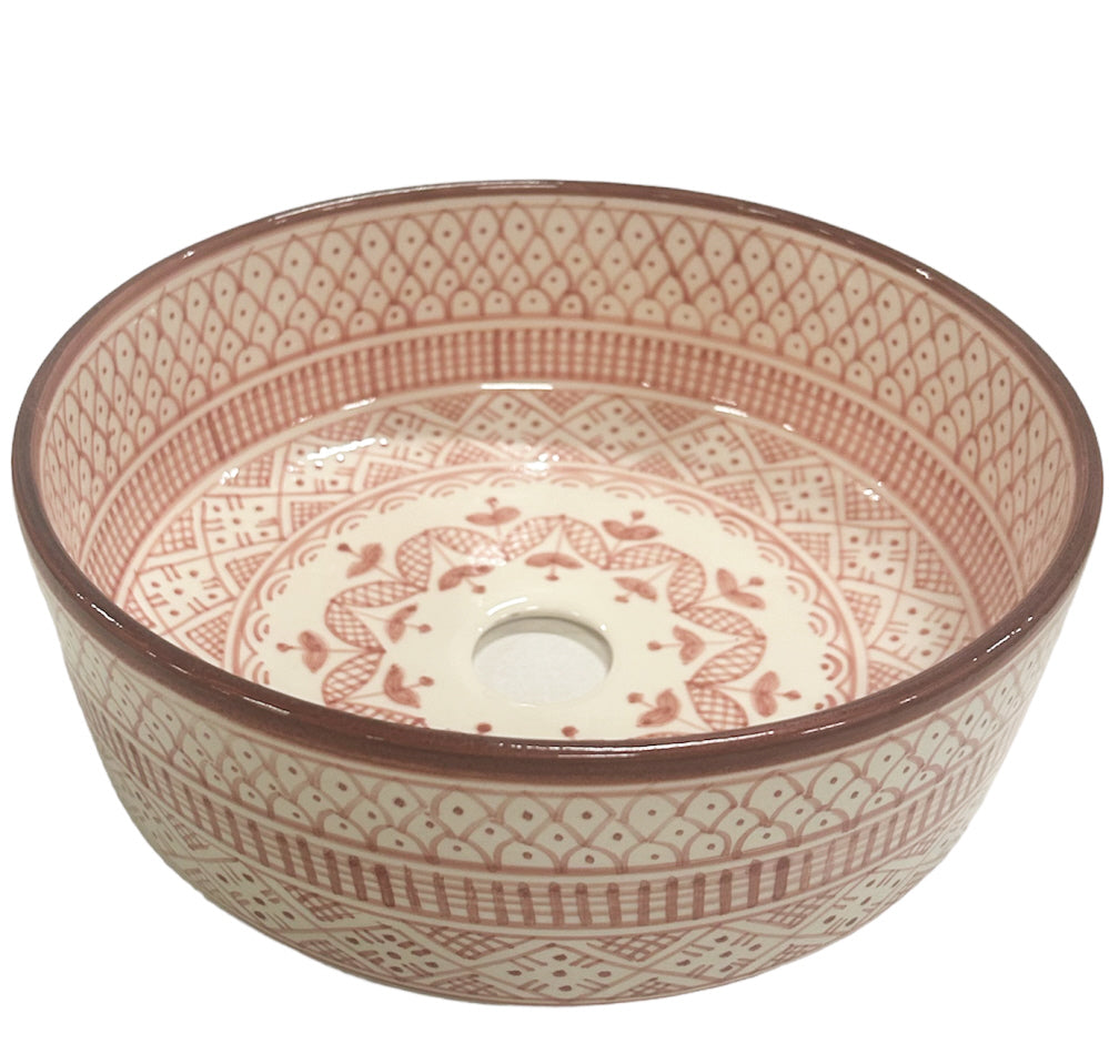 Vasque Marocaine Faite à la Main – Lavabo à Poser en Céramique – Fès – Ø 35 cm