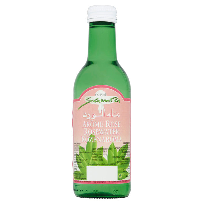 Samra Aroma rooswater 245 ml – rozenwater van bronwater en rozenblaadjes