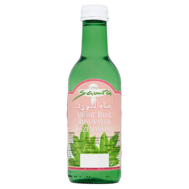 Samra Aroma rooswater 245 ml – rozenwater van bronwater en rozenblaadjes