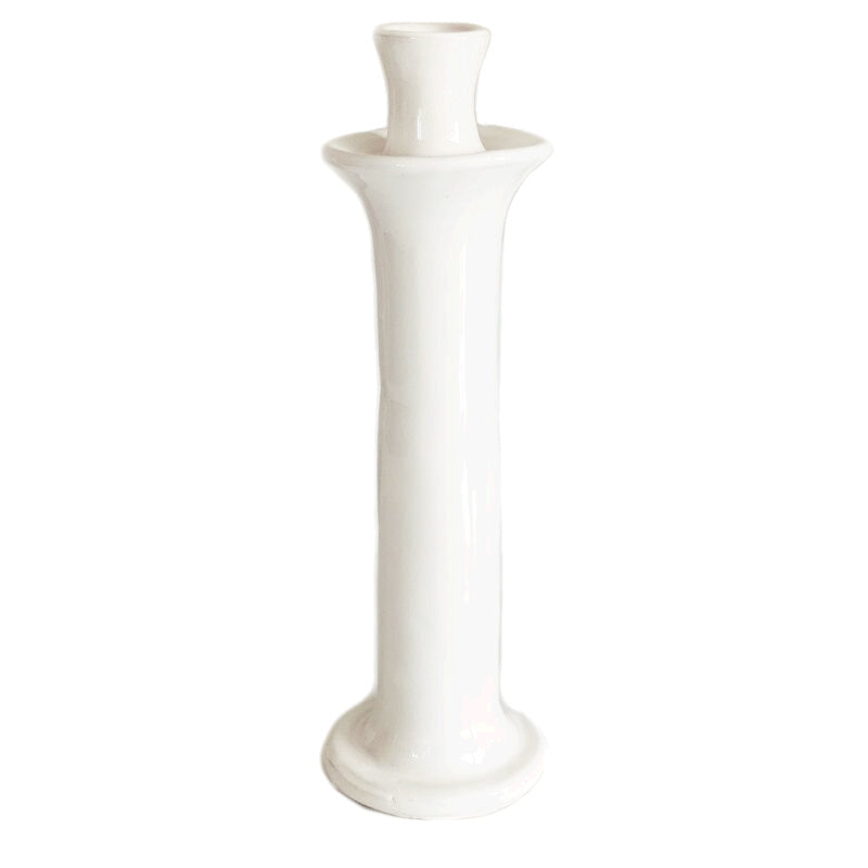 Modern white straight Tamegroute candlestick