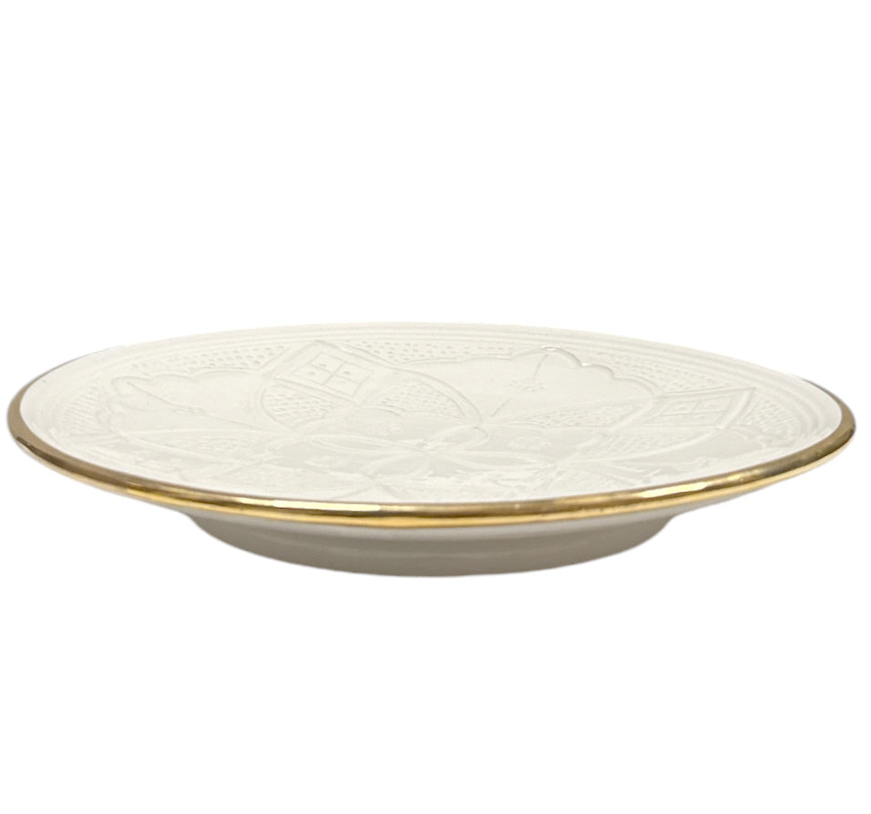 Marokkaans plat bord Empreinte – wit met 12 karaat gouden rand, Ø 17 tot 30 cm – foto 11