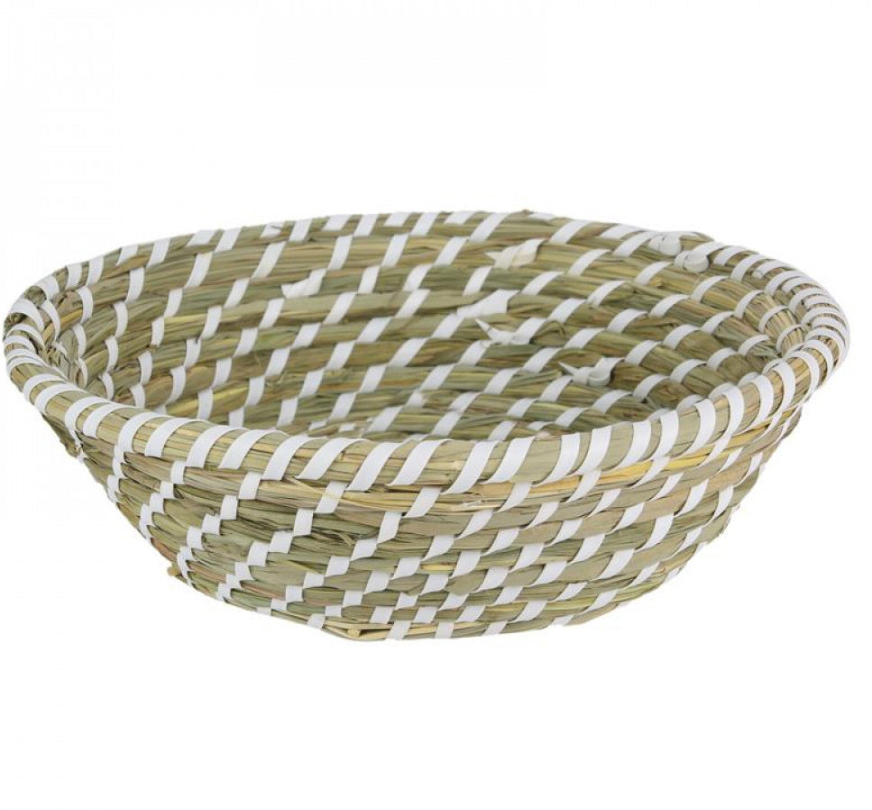 panier tressé blanc 25cm