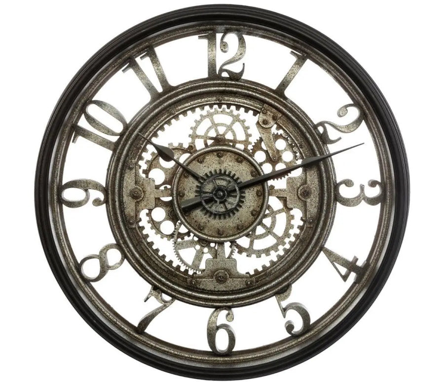 Industrial wall clock Ø51 cm - Brown