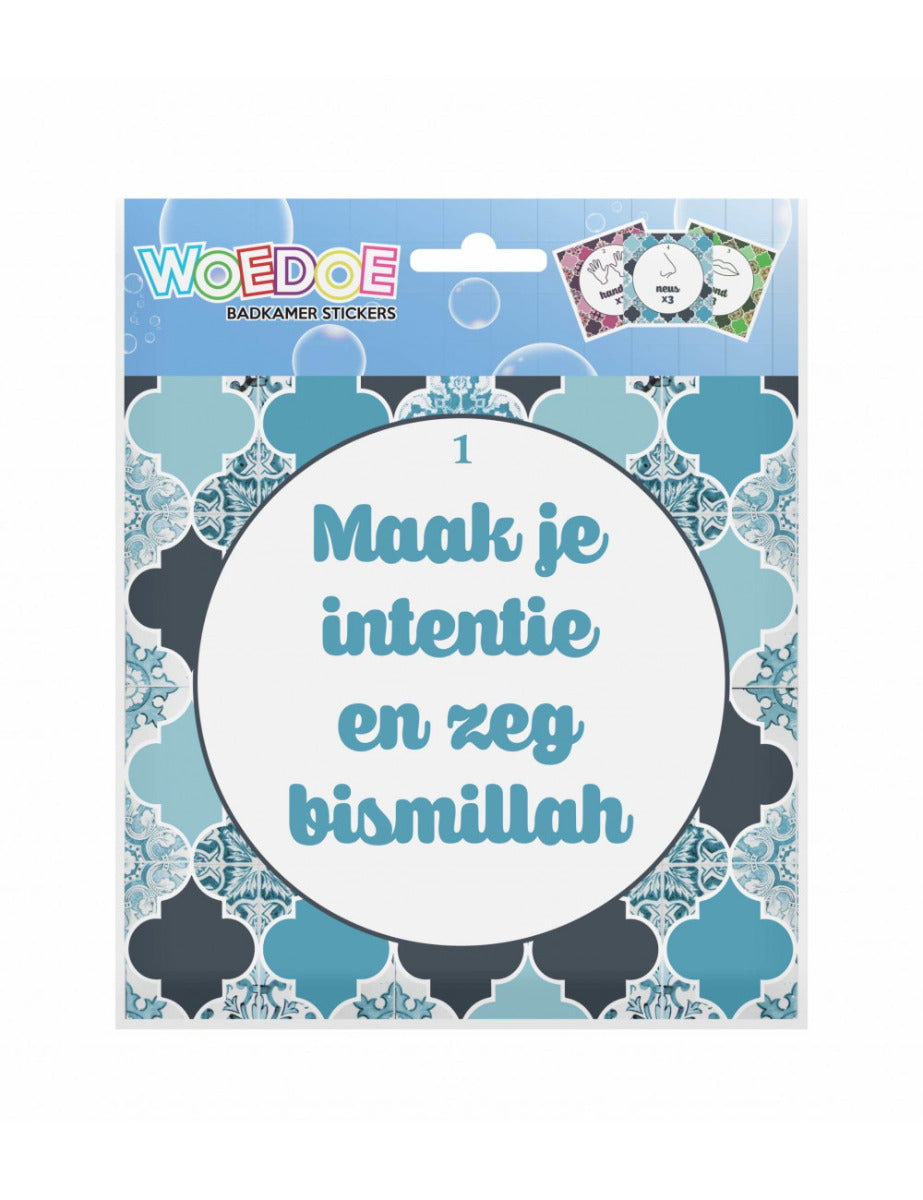 Autocollant de salle de bain Wudû bleu