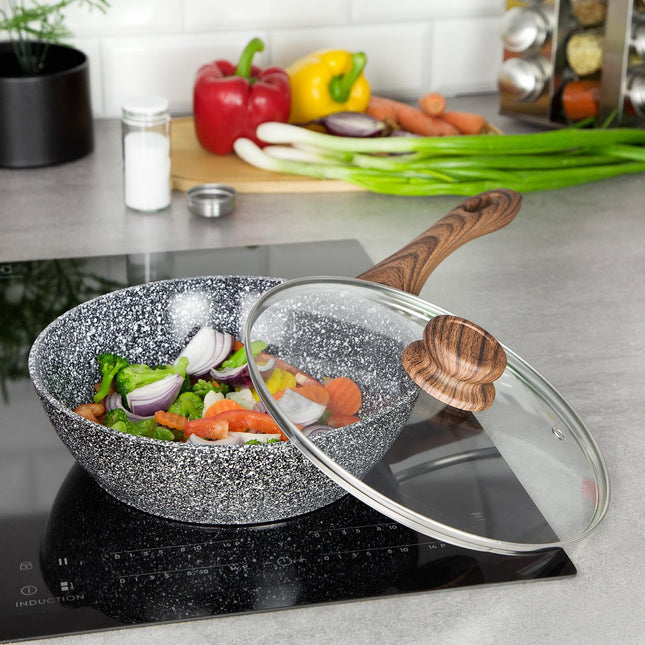 Kinghoff wokpan met deksel 24 cm – granietcoating, geschikt voor inductie – foto 2