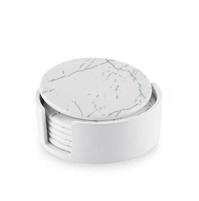 Melamine onderzetters, set van 6 met houder – hittebestendig, 3 kleuren – foto 2