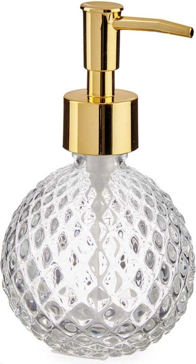 Soap pump/soap dispenser transparent round glass 200 ml