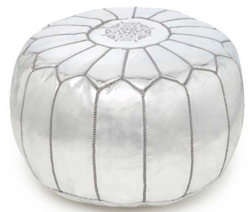 Moroccan Pouf Silver