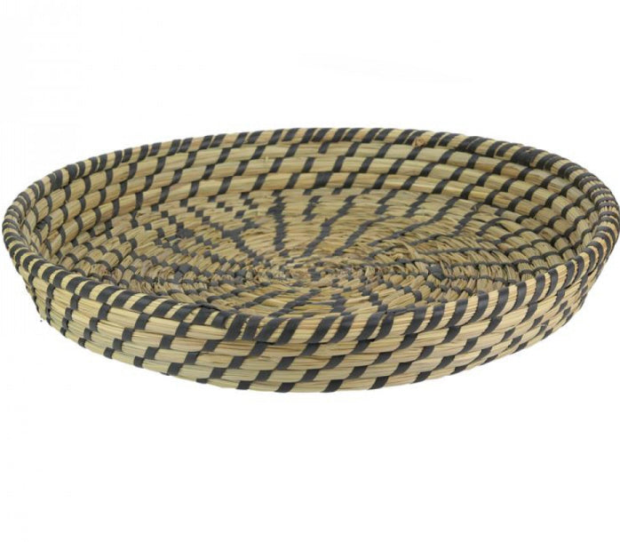 Plateau tressé noir 35cm