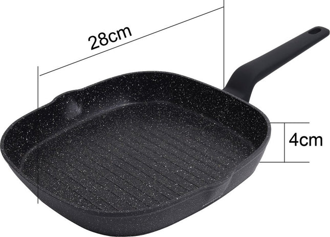 Klausberg - Poêle à griller en marbre noir - 28 cm - noir